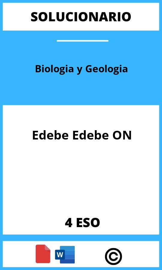 Solucionario Biologia y Geologia 4 ESO Edebe Edebe ON