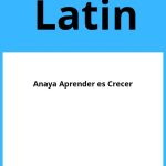 Solucionario Latin 4 ESO Anaya Aprender es Crecer PDF