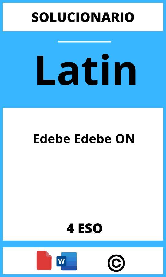 Solucionario Latin 4 ESO Edebe Edebe ON
